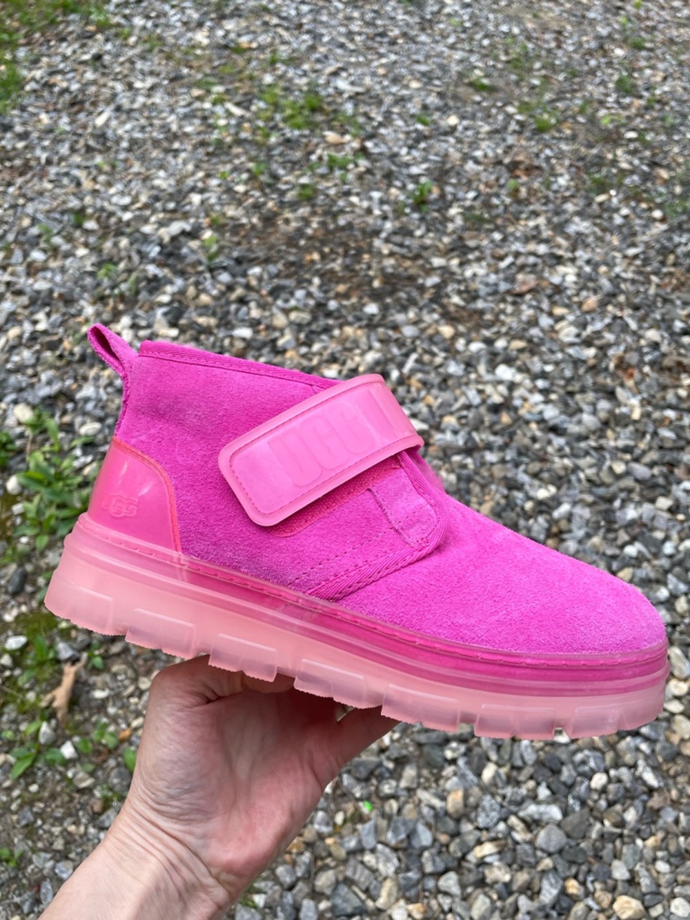 New UGG Neumel Clear Soles Carnation Pink Chukka Boots Size 7